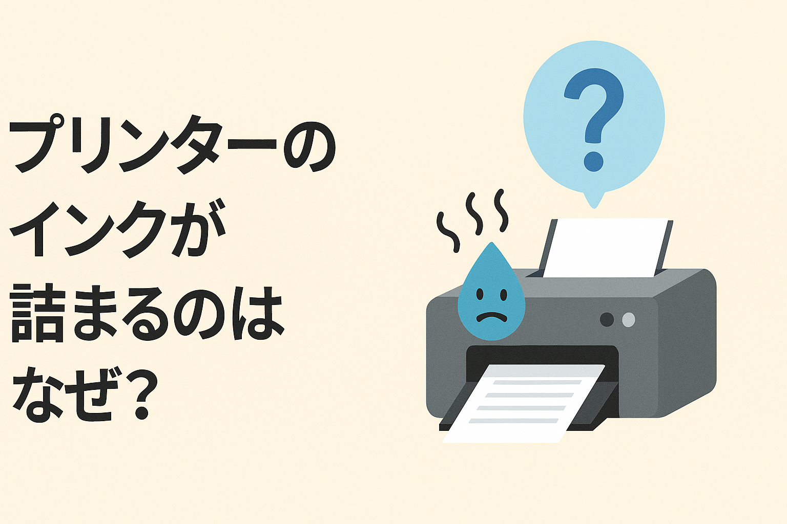 プリンターのインクが詰まるのはなぜ？｜原因と対処法をわかりやすく解説
