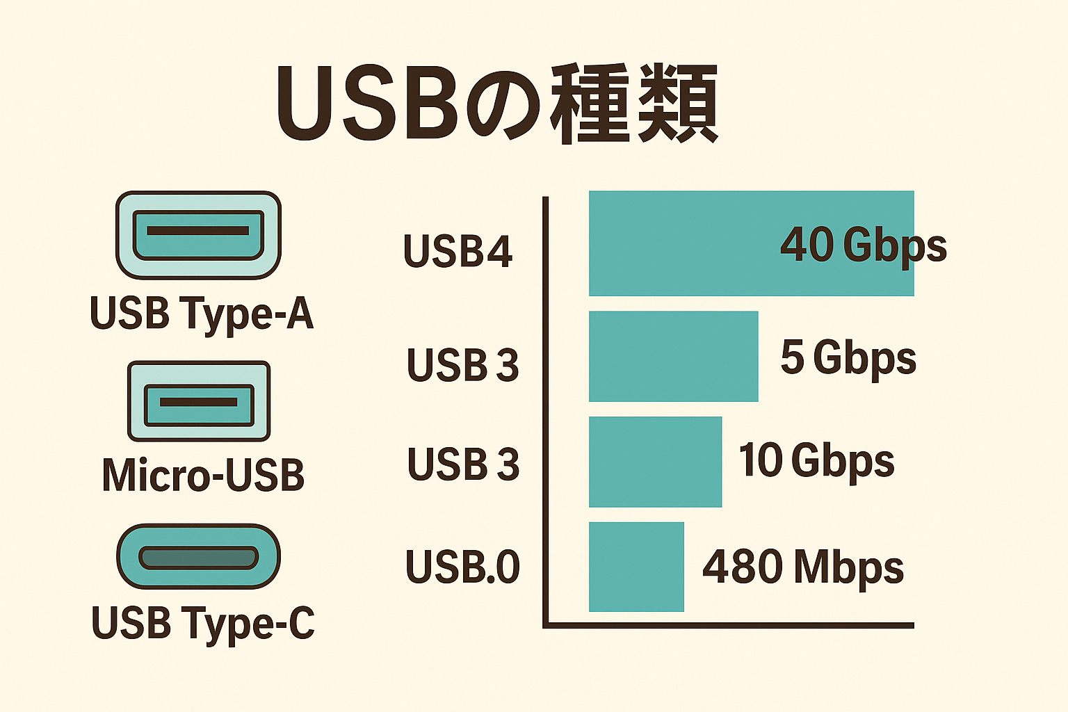 USBの種類とは？接続端子と転送規格をやさしく解説